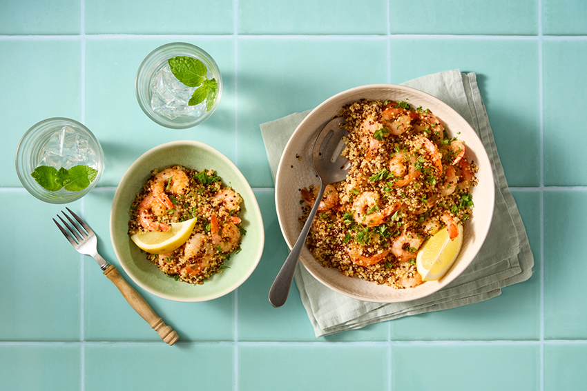 Quinoa met garnalen