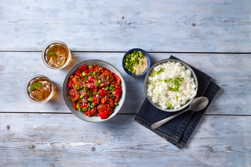 Koreaanse tofu met rijst