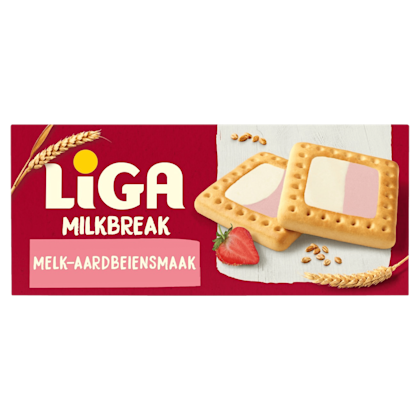 Liga Milkbreak koekjes melk aardbei