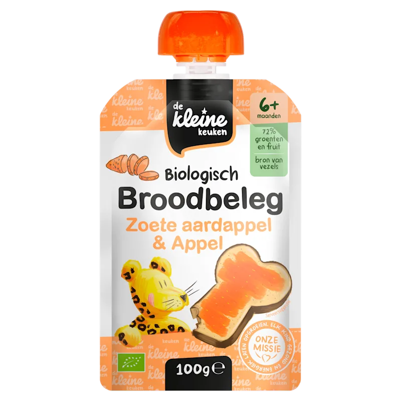 De Kleine Keuken Biologisch Broodbeleg Zoete Aardappel & Appel 6+ Maanden 100 g