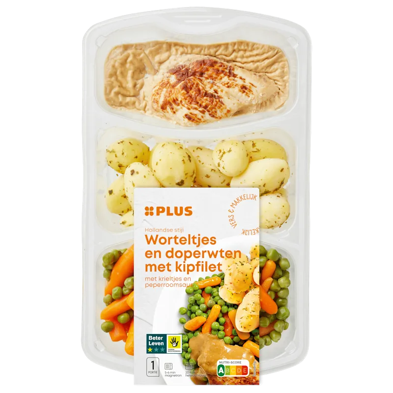 PLUS Wortel erwt kipfilet peperroomsaus