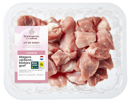 PLUS Boerentrots Magere varkensblokjes grof