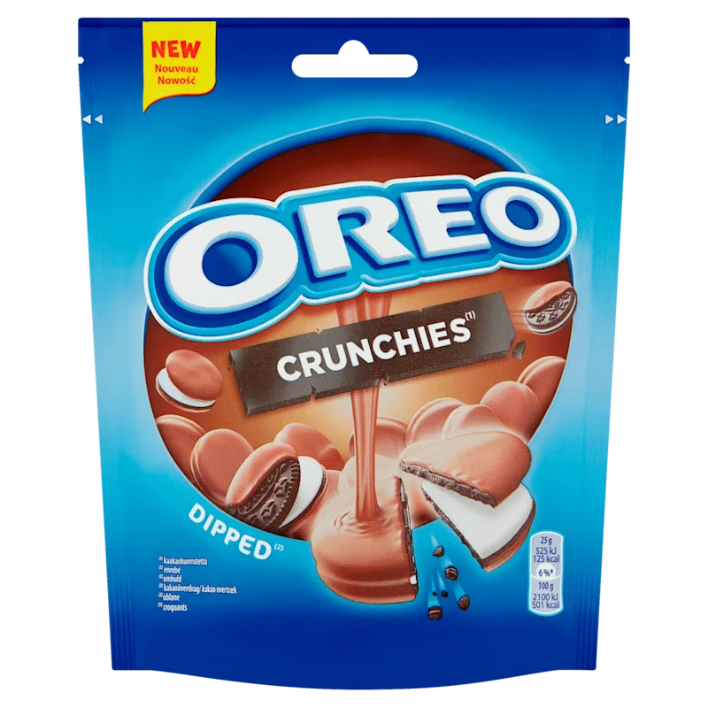 OREO Crunchies koekjes bedekt met melkchocoladesmaak 110 g