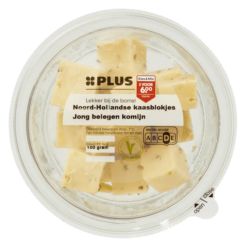 PLUS N-Holl Kaasblokjes J-Beleg Kom