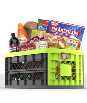 Producten in een krat.