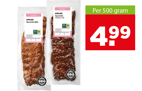 Spareribs, 500 gram voor 4.99
