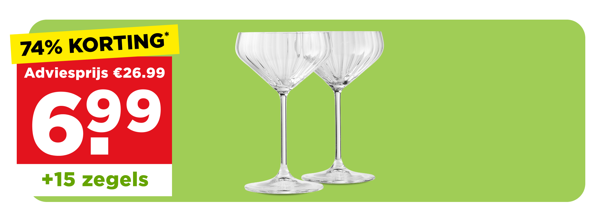 Kristalglas coupe-glas reliëf