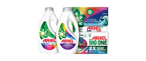 Ariel wasmiddel 1+1 gratis van 8 t/m 14 juli