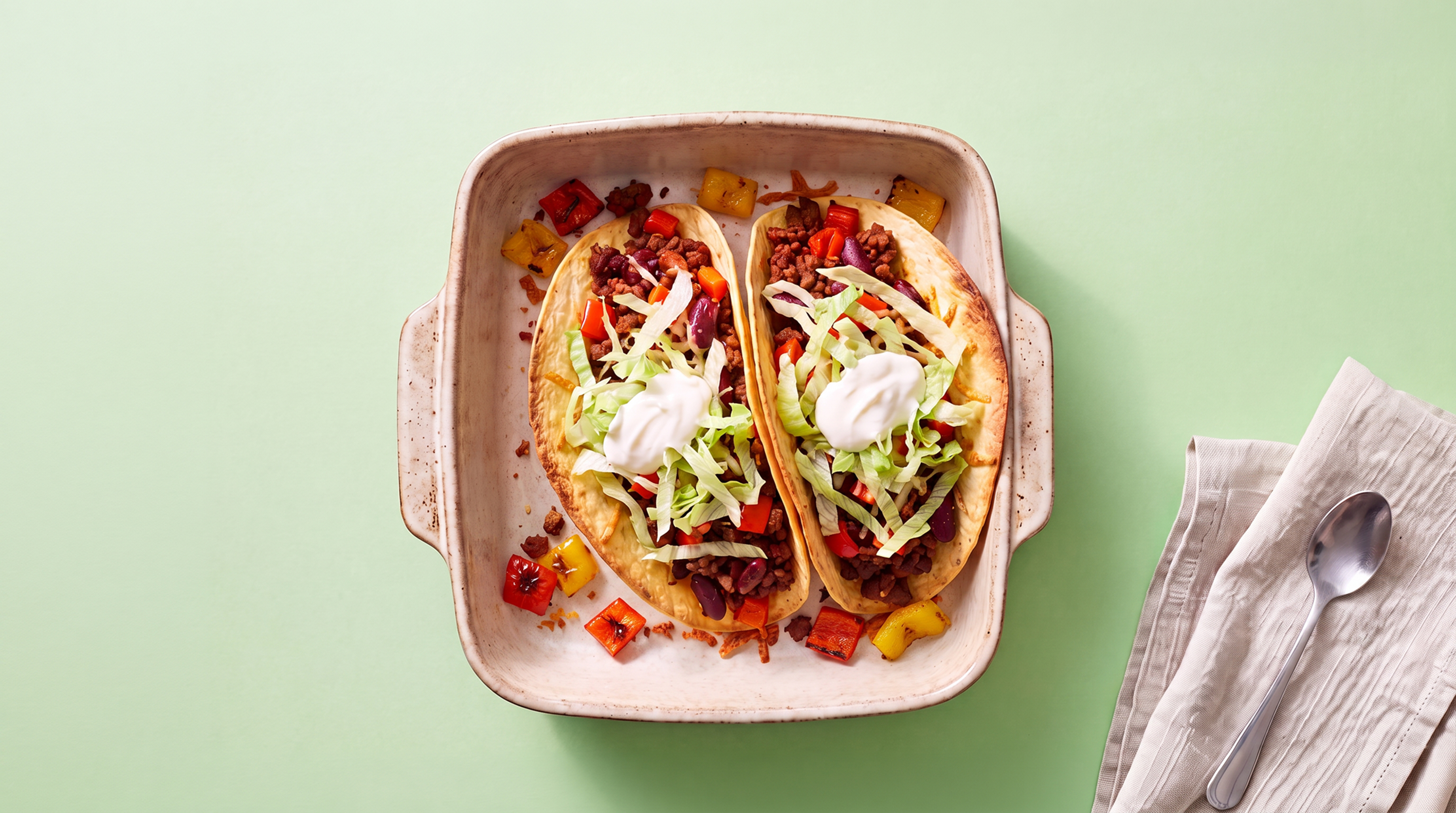 Vegetarische taco’s met paprika en kaas 