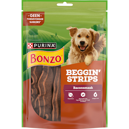 Bonzo Beggin' Strips hondensnacks baconsmaak