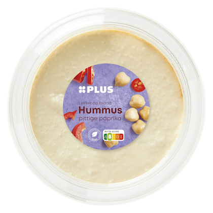 Hummus op brood pittige paprika