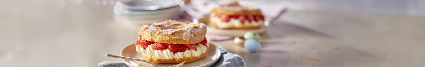 Mini Paris-Brest met mascarponecrème en aardbeien