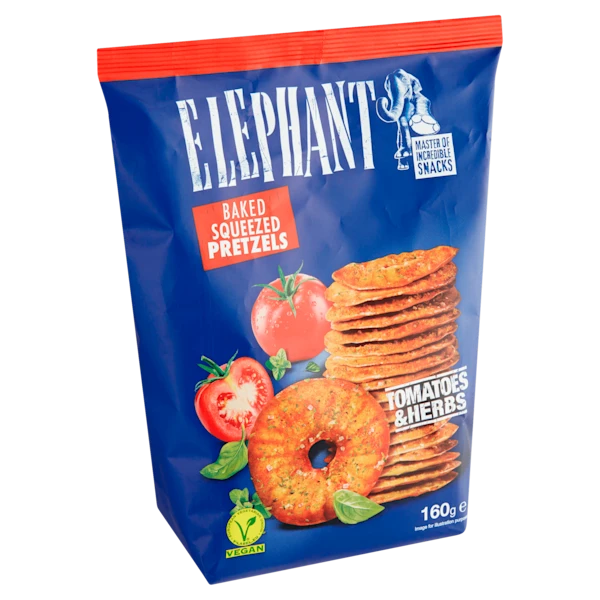 Elephant Pretzel Tomatoes Herbs