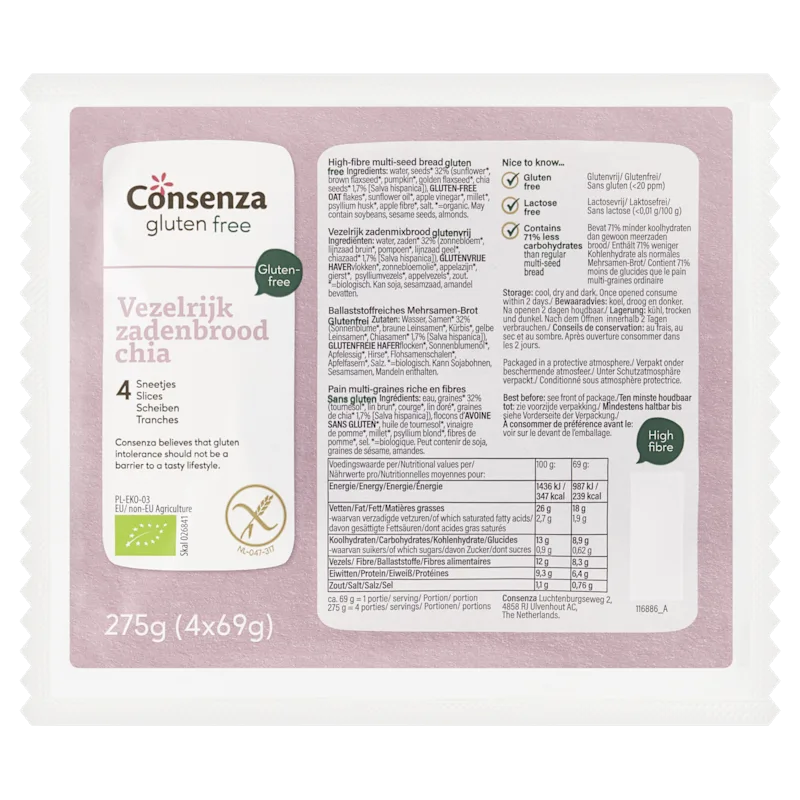 Consenza GV Vezelrijk zadenbrood chia bio