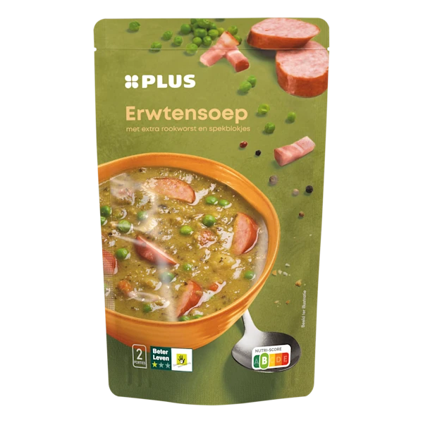 PLUS Soep in zak erwtensoep