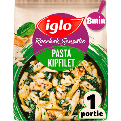 Roerbaksensatie Pasta met spinazie