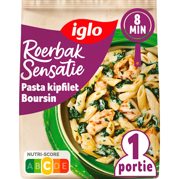 Iglo Roerbaksensatie Pasta met spinazie