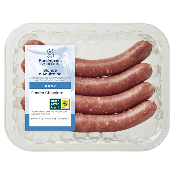 PLUS Boerentrots Runder Chipolata