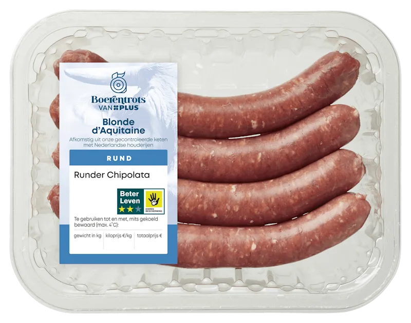 PLUS Boerentrots Runder Chipolata