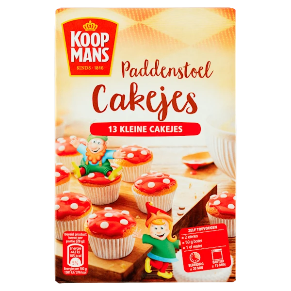 Koopmans Paddenstoel cakejes bakmix