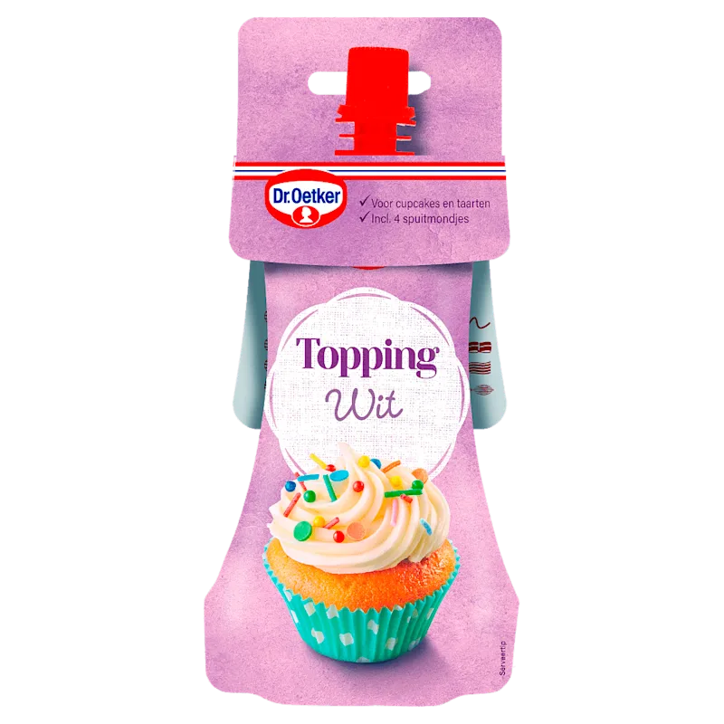 Dr. Oetker Topping wit taart versiering
