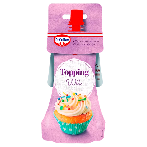 Dr. Oetker Topping wit taart versiering