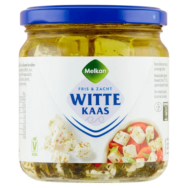 Melkan Witte kaasblokjes in olie met kruiden