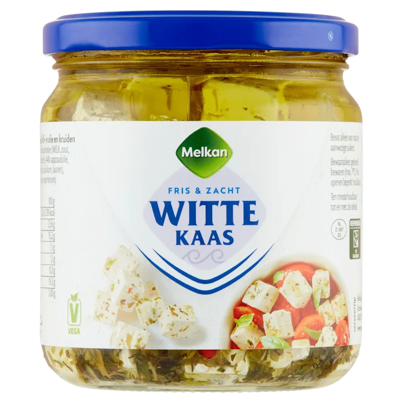 Melkan Witte kaasblokjes in olie met kruiden