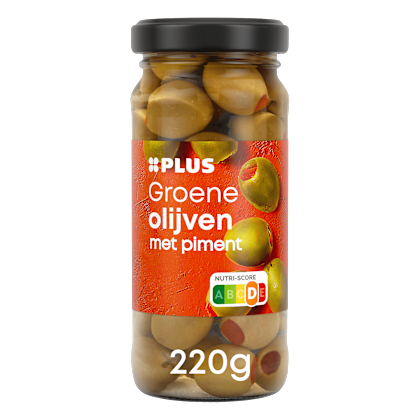 Groene olijven met piment