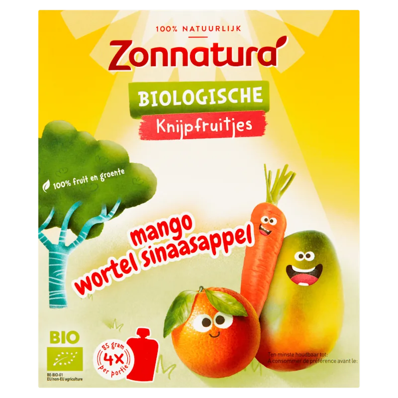 Zonnatura Knijpfruit Mango Wortel Sinaasappel