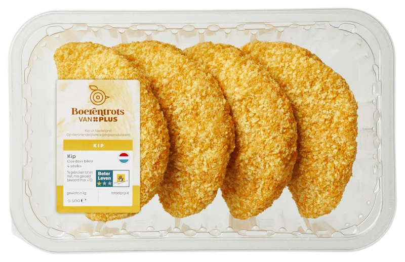 PLUS Boerentrots Kip cordon bleu 4st