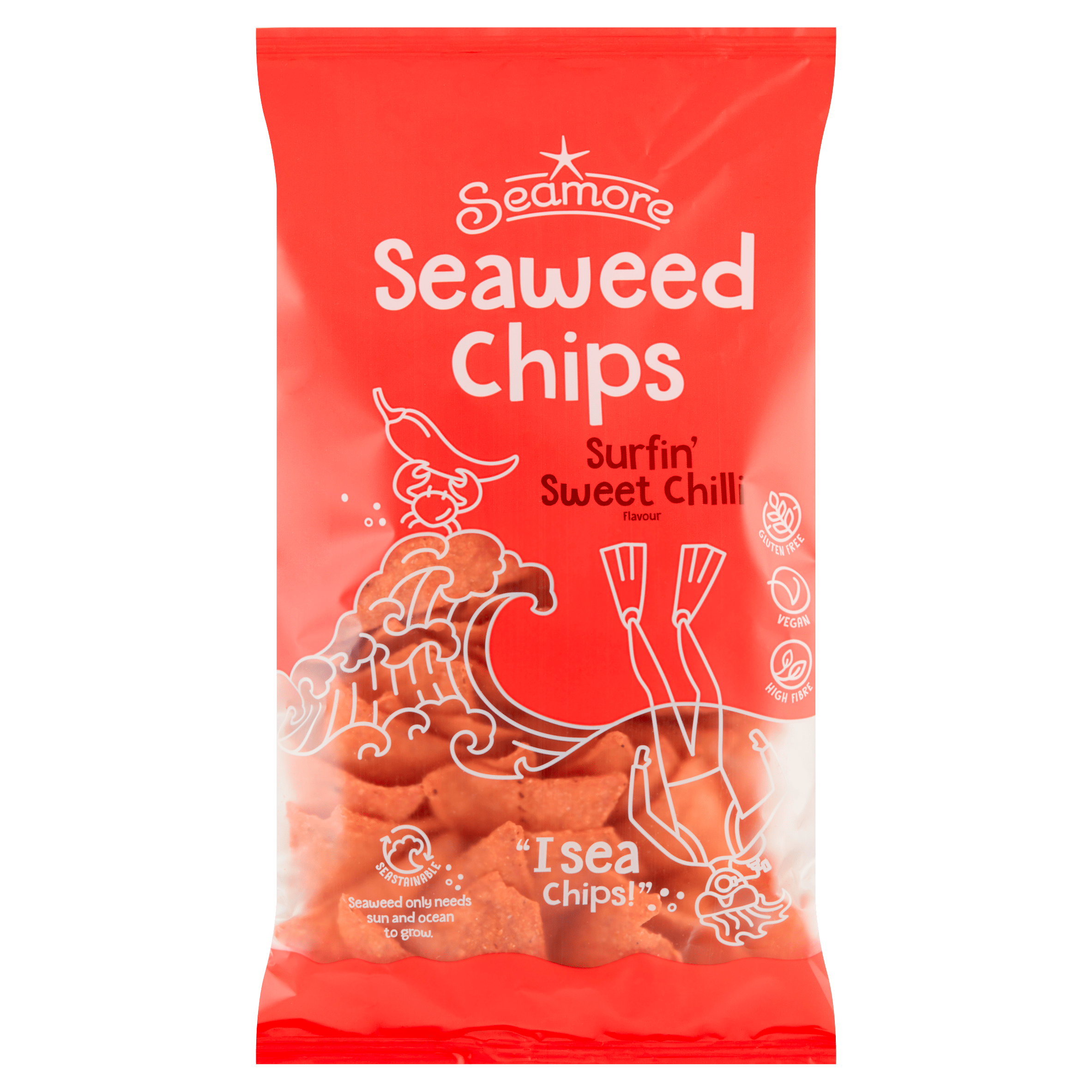 Seamore Seaweed Chips sweet chili Per Zak 135 g