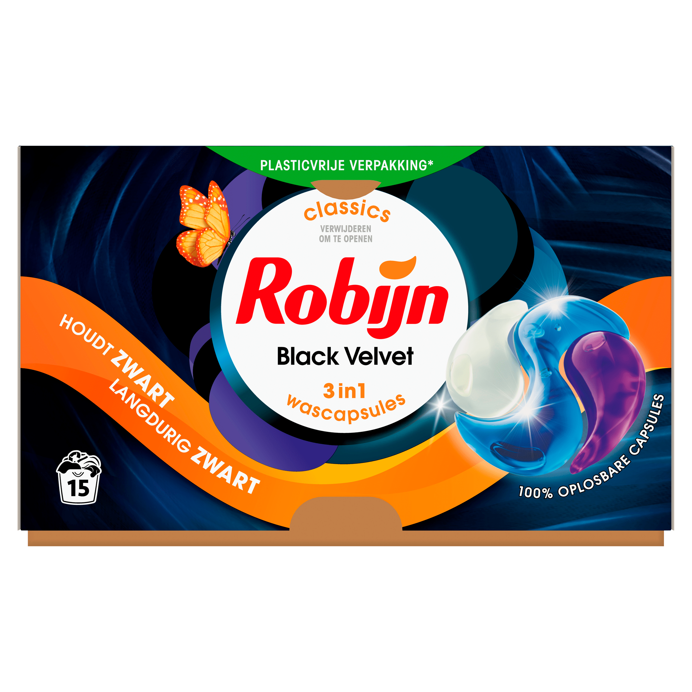 Robijn 3 In 1 Classics Capsules Black Velvet Per Beker 15 St