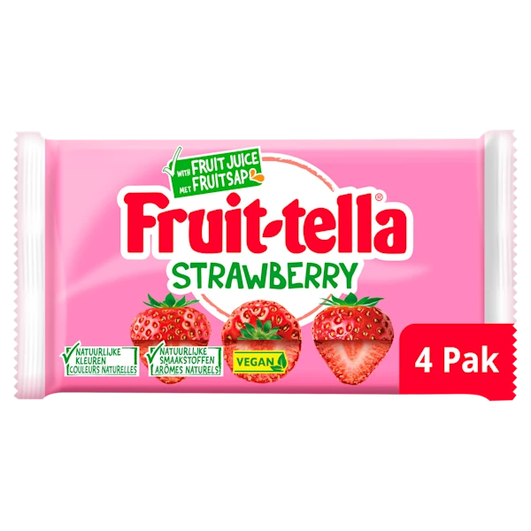 Fruittella Aardbei vegan 4-pack
