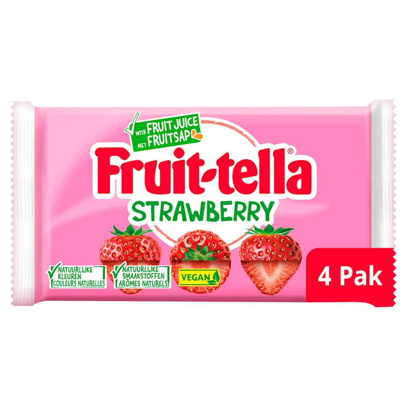 Fruittella Aardbei vegan 4-pack