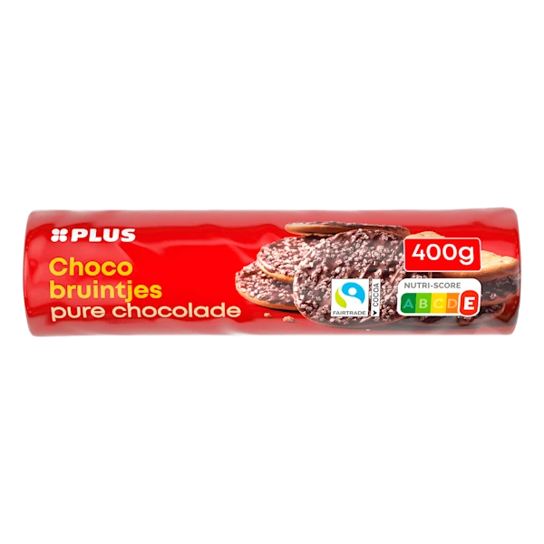 PLUS Chocobruintjes puur Fairtrade