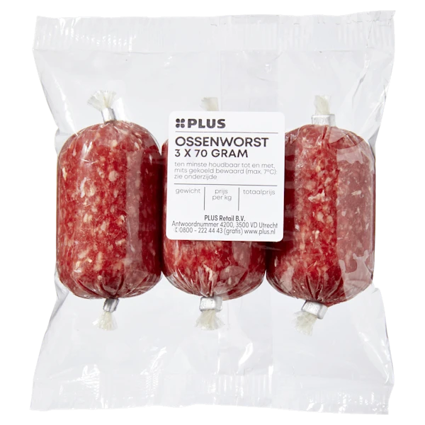 PLUS Ossenworst 3 x 70 gram