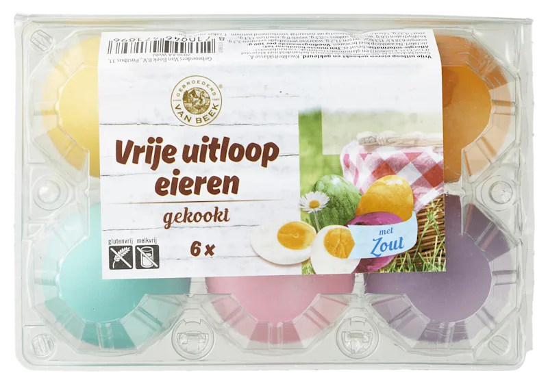 Van Beek Gekleurde gekookte vrije uitloopeieren