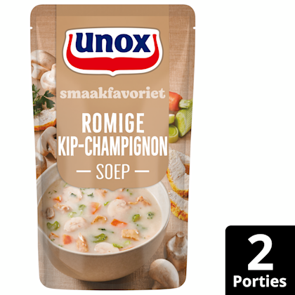 Soep In Zak Kip Champignonsoep
