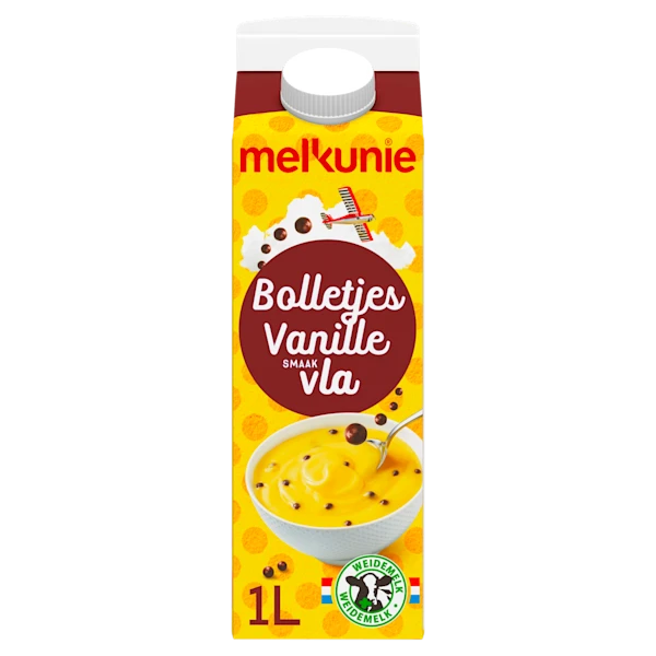 Melkunie Bolletjesvla vanillesmaak met crunch