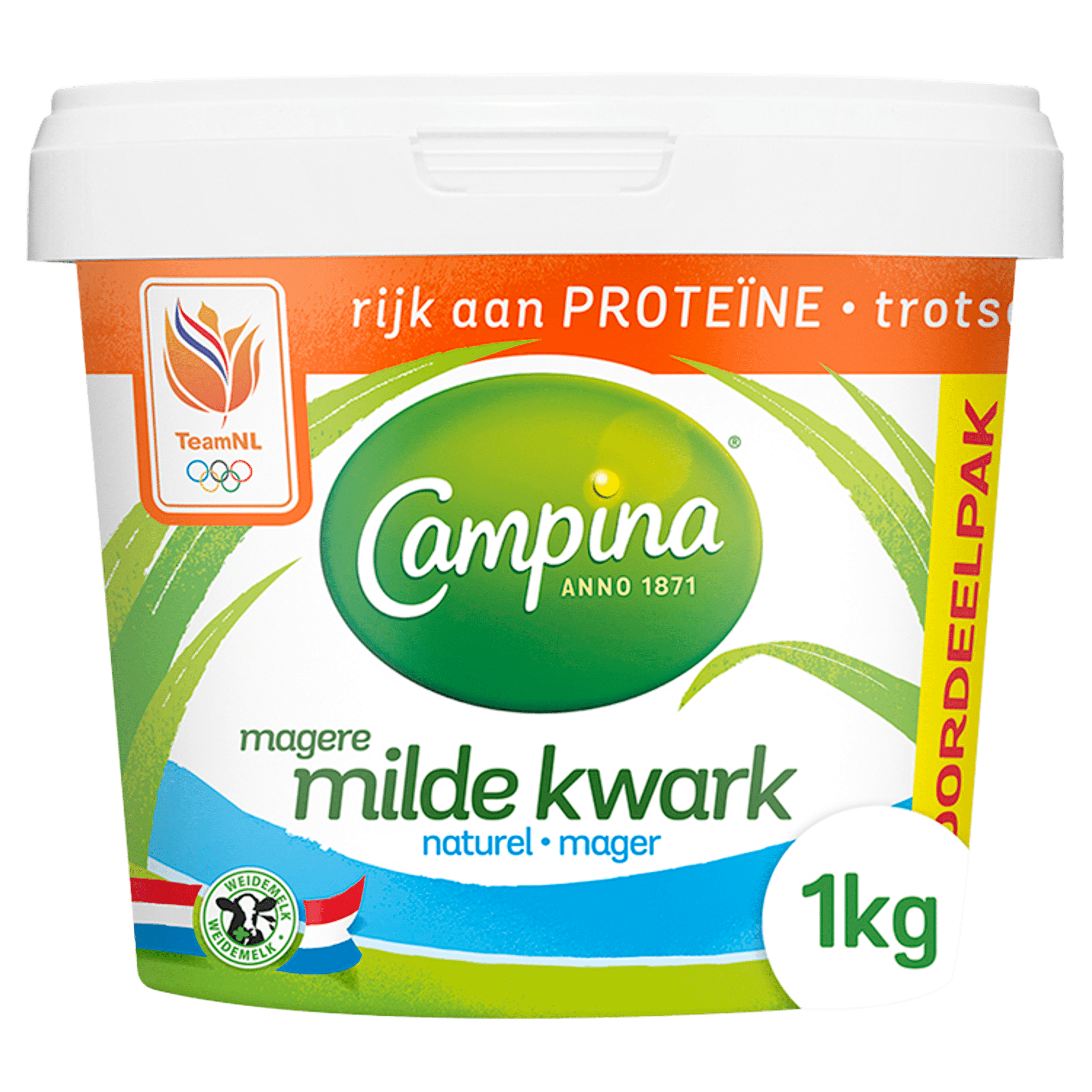 Campina Magere Kwark Naturel Per Emmer Kilogram Plus