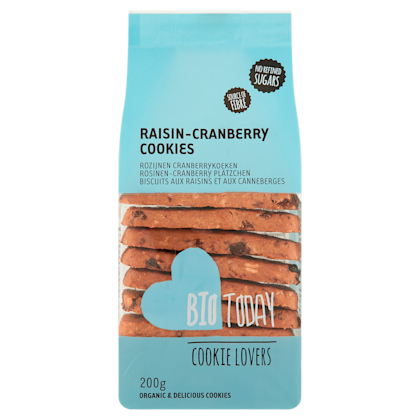 Koeken Rozijn en Cranberry  bio