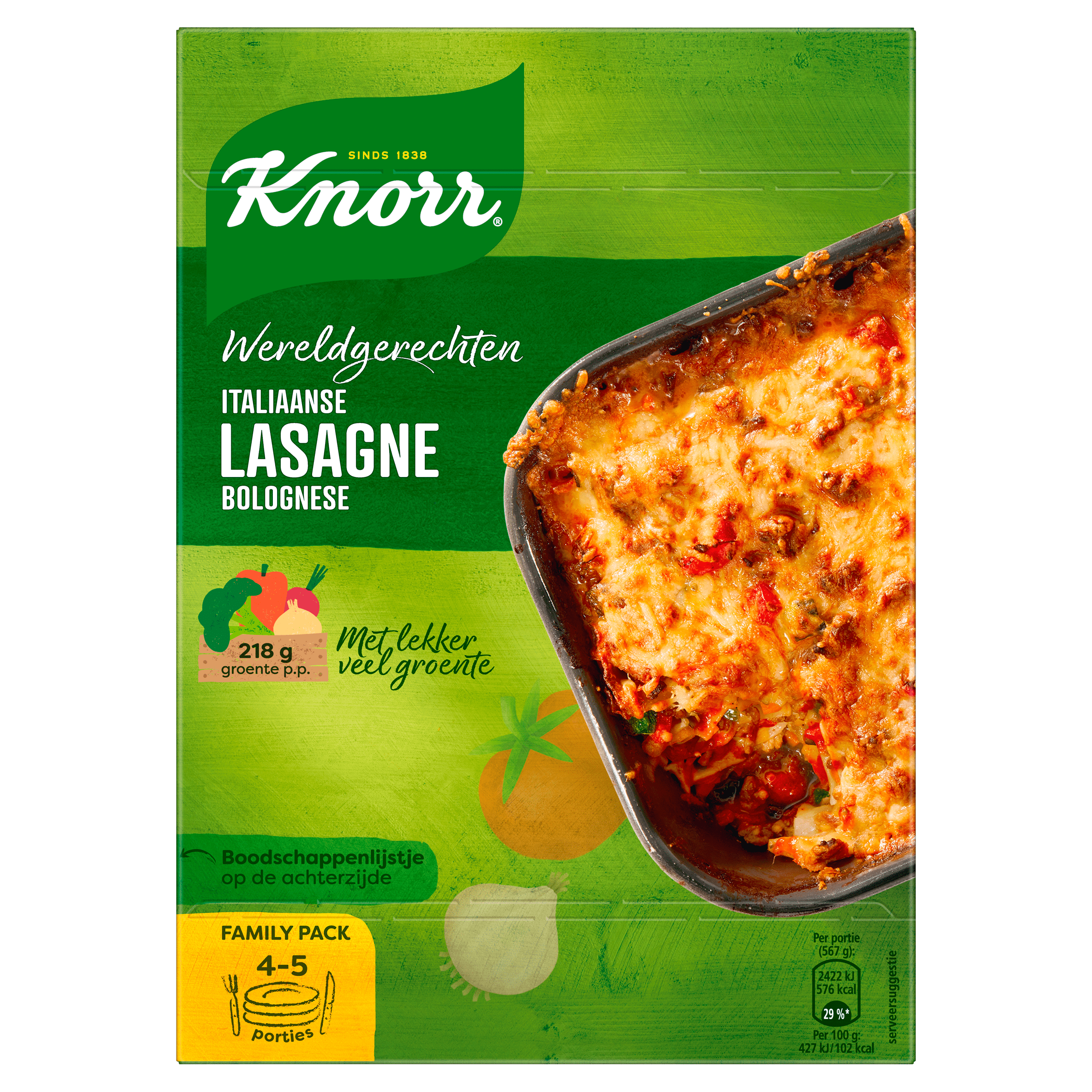 Knorr Wereldgerecht Lasagne Bolognese XXL Per Doos 350 g
