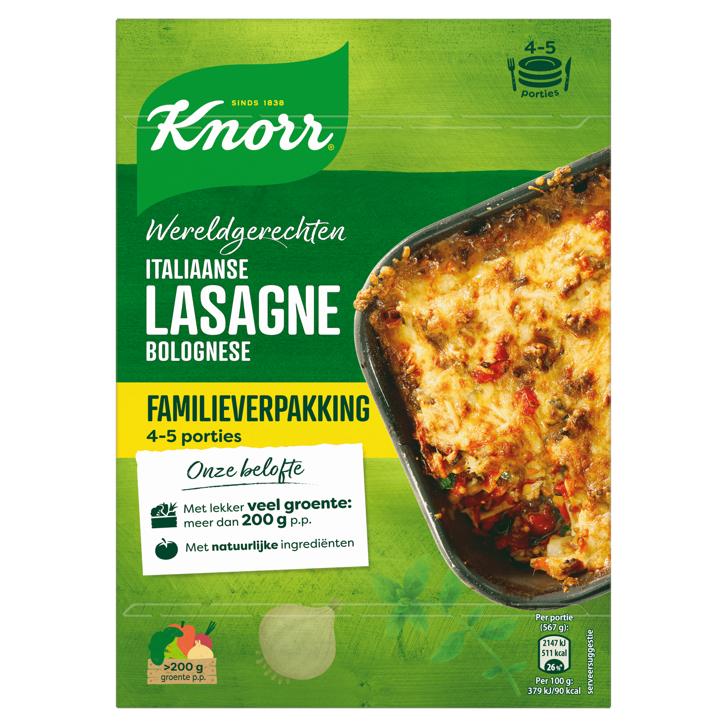 Knorr Wereldgerecht Lasagne Bolognese XXL Per Doos 350 g