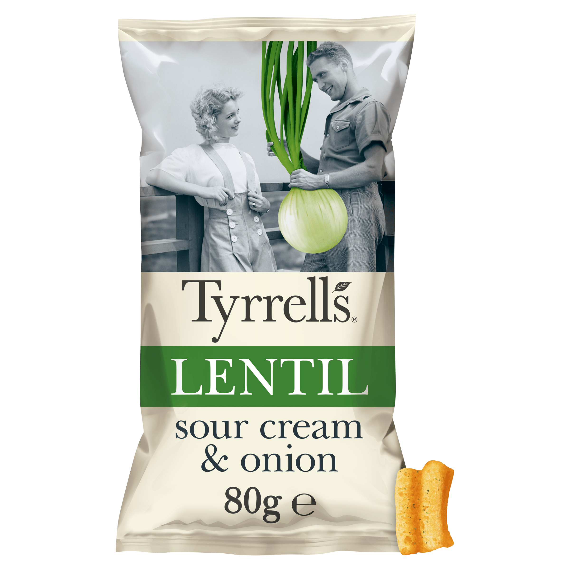 Tyrrells Lentil Sour Cream Onion Per Zak 80 g