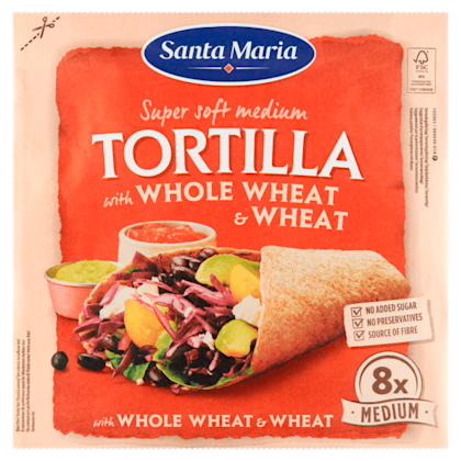 Tortilla wrap met volkorentarwe M 8st