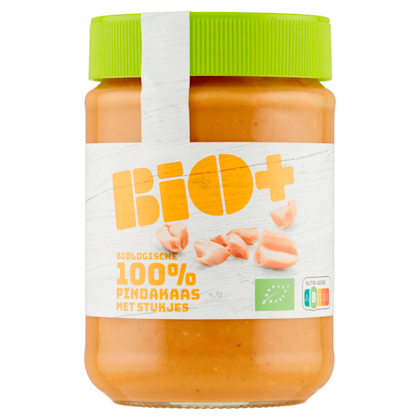 Biologische 100% Pindakaas met stukjes