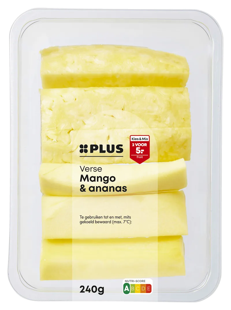 PLUS Verse ananas/mango sticks