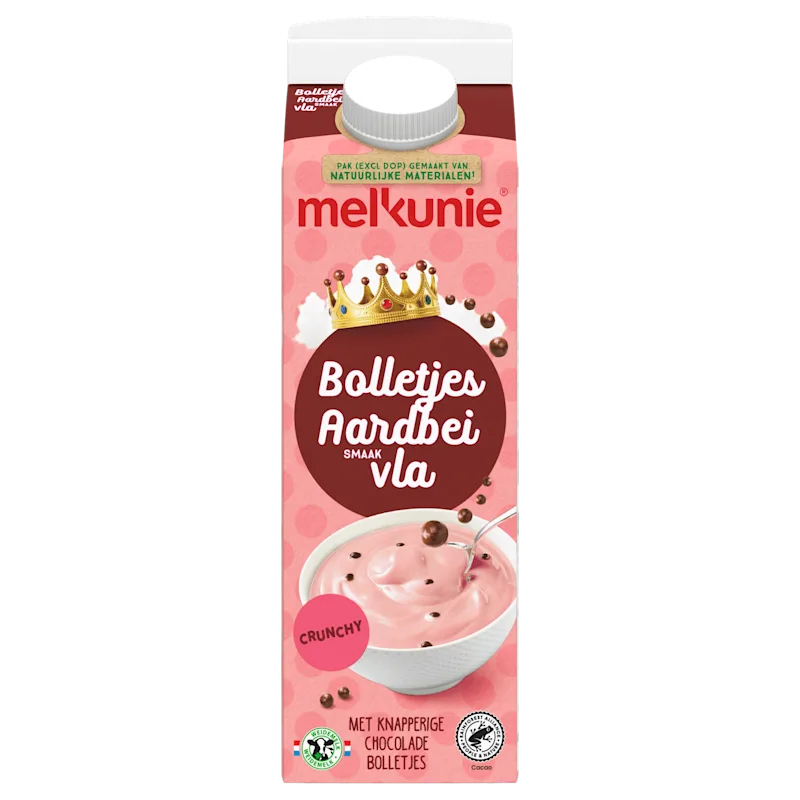 Melkunie Bolletjes Aardbei vla