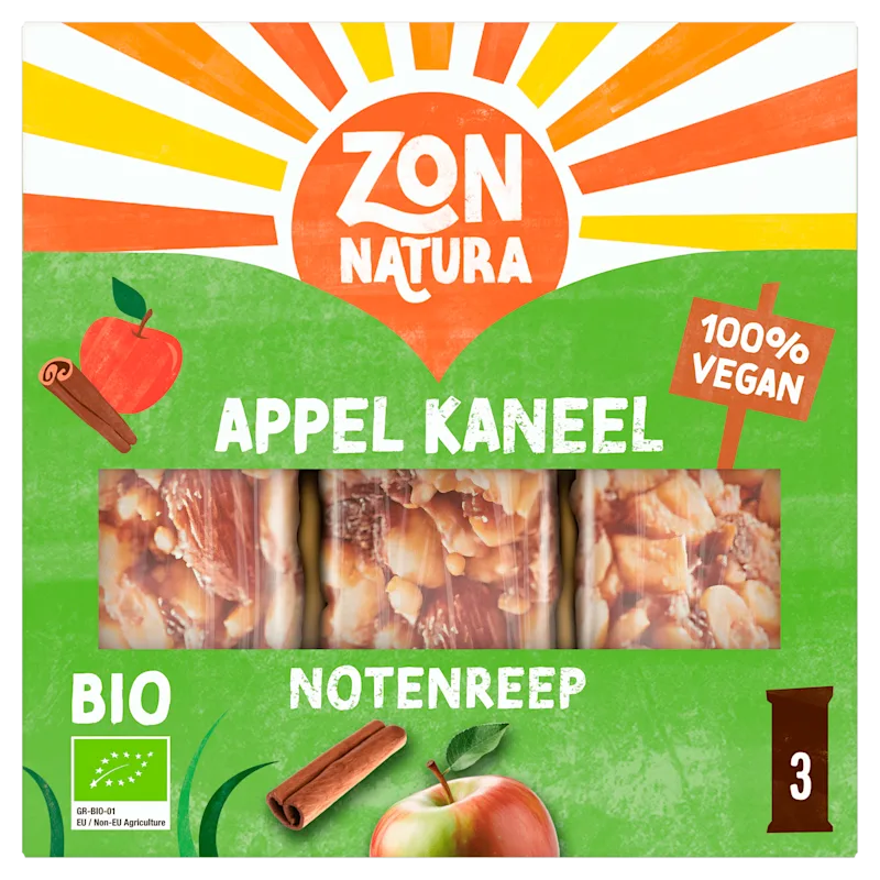 Zonnatura Reep noten appel en kaneel bio